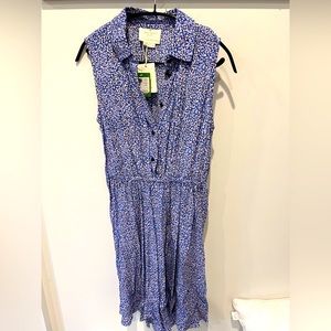 NWT Kate spade size small sleeveless blue floral dress, retail $378